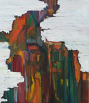 'Schors impressie Berk' - 60 x 70 cm - olieverf